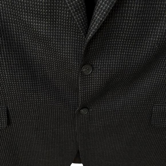 Joseph Abboud Silk Wool Blazer Men's Size 46L Black Check Jacket Sport Coat - Picture 5 of 8